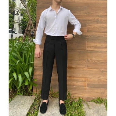 Quần âu nam 2 khuy Sidetab, quần tây Hàn Quốc lưng cao vải co giãn QCC 159k 10 Quần âu nam 2 khuy Sidetab, quần tây Hàn Quốc lưng cao vải co giãn QCC 159k 10
