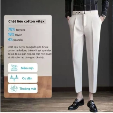 Quần âu nam baggy vải Hàn cao cấp co giãn Premium - Giá chỉ 204.750đ 2