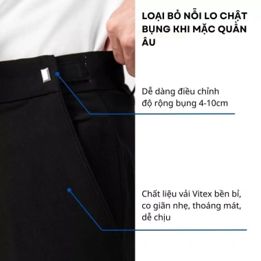 Quần Âu Nam BH STORE cạp chỉnh eo linh hoạt, ống suông form đứng, vải Vitex mềm mịn chống nhăn Giá chỉ 199.000₫