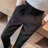Quần âu nam cạp cao Hàn Quốc Sidetab, ống đứng, vải dày co giãn, size lớn, 350.000₫ 2