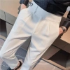 Quần âu nam cạp cao Hàn Quốc Sidetab, ống đứng, vải dày co giãn, size lớn, 350.000₫ 10