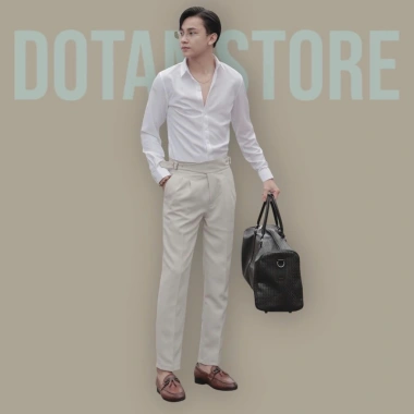Quần Âu Nam Cạp Cao Lỗ Ô-dê Điều Chỉnh Đai Phong Cách Hàn Quốc Dáng Baggy 10