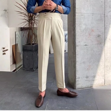 Quần Âu Nam Cạp Cao PN STORE Sidetab 2 Khuy Baggy Suông Đen - Giá chỉ 179k