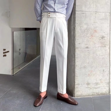 Quần Âu Nam Cạp Cao PN STORE Sidetab 2 Khuy Baggy Suông Đen - Giá chỉ 179k