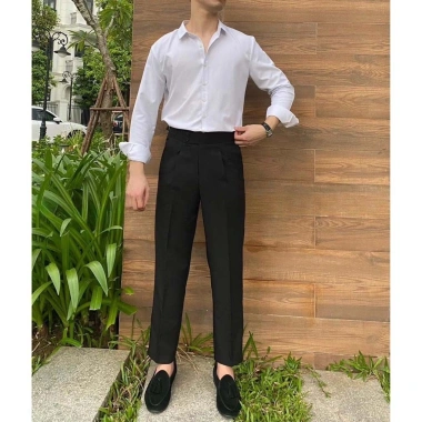 Quần Âu Nam Cạp Cao PN STORE Sidetab 2 Khuy Baggy Suông Đen - Giá chỉ 179k 10 Quần Âu Nam Cạp Cao PN STORE Sidetab 2 Khuy Baggy Suông Đen - Giá chỉ 179k 10