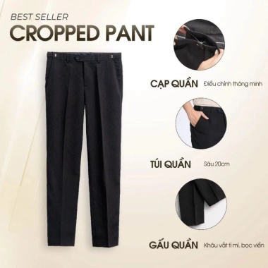 Quần âu nam cạp cao sidetab tăng cạp 6-8cm, ống baggy co dãn nhẹ, thoáng mát không bai xù A06 giá 145k 2