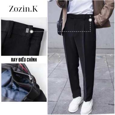 Quần âu nam cạp cao sidetab tăng cạp 6-8cm, ống baggy co dãn nhẹ, thoáng mát không bai xù A06 giá 145k 7