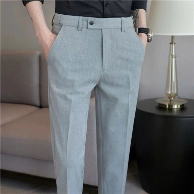 Quần Âu Nam Cạp Chun Ẩn Co Dãn Cotton - Quần Tây Công Sở Bền Đẹp Màu Sáng
