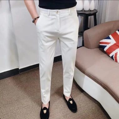Quần âu nam co giãn 4 chiều, form đứng, màu trắng, chuẩn dáng - Giá 228.960đ
