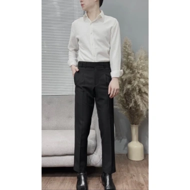 Quần âu nam công sở Hàn Quốc, ống côn co giãn, cạp cao sidetab - Giá 350.000₫ 3