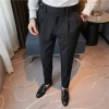 Quần âu nam công sở Hàn Quốc, ống côn co giãn, cạp cao sidetab - Giá 350.000₫ 5