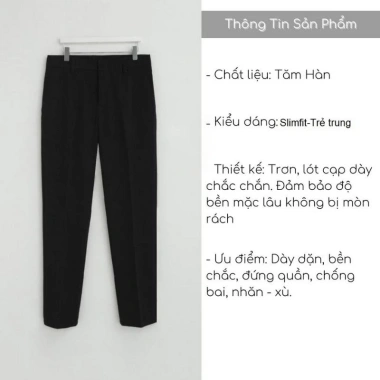 Quần âu nam công sở Hàn Quốc ống côn RBD – vải tuyết hàn cao cấp, co giãn dày dặn, phong cách trẻ trung - 171k