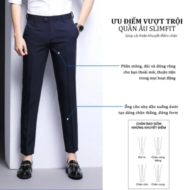 Quần âu nam công sở Hàn Quốc ống côn RBD – vải tuyết hàn cao cấp, co giãn dày dặn, phong cách trẻ trung - 171k