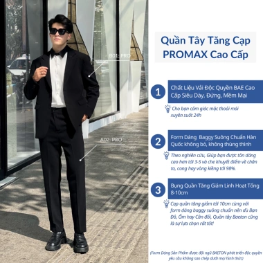 Quần âu nam đen cạp cao baggy suông ARMCEO Smart Cool - cạp điều chỉnh thông minh, 5 màu, giảm còn 199k 3