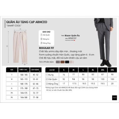 Quần âu nam đen cạp cao baggy suông ARMCEO Smart Cool - cạp điều chỉnh thông minh, 5 màu, giảm còn 199k 9