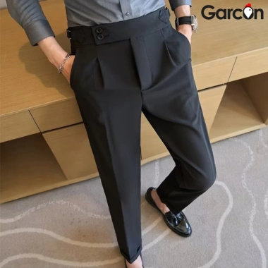 Quần âu nam GARCON cạp cao sidetab, form đứng dáng chuẩn, vải chống nhăn thoáng khí - Giá chỉ 179.000 VND 8