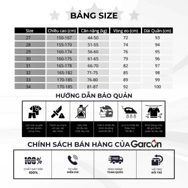 Quần âu nam GARCON cạp cao sidetab, form đứng dáng chuẩn, vải chống nhăn thoáng khí - Giá chỉ 179.000 VND 9