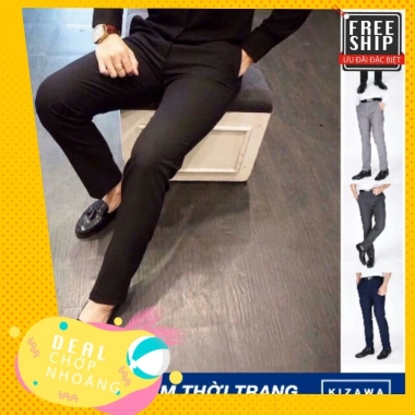 Quần âu nam Hàn Quốc 3 màu vải đẹp chống nhăn không bai không xù - 160k