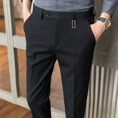 Quần âu nam Hàn Quốc công sở cao cấp, đen co giãn ống đứng, dáng ôm baggy, trẻ trung, size lớn chỉ 300.000₫