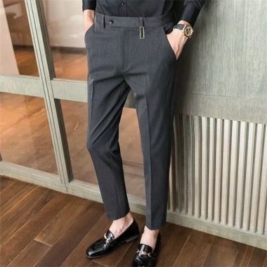 Quần âu nam Hàn Quốc công sở cao cấp, đen co giãn ống đứng, dáng ôm baggy, trẻ trung, size lớn chỉ 300.000₫