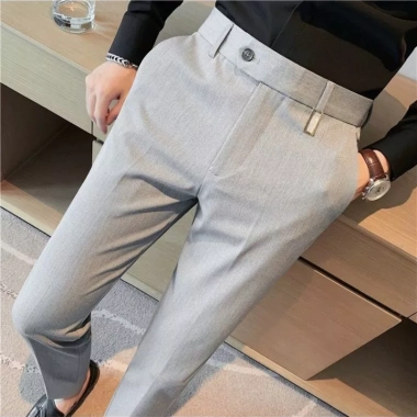Quần âu nam Hàn Quốc công sở cao cấp, đen co giãn ống đứng, dáng ôm baggy, trẻ trung, size lớn chỉ 300.000₫
