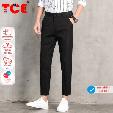 Quần Âu Nam Hàn Quốc Đen Trơn - Quần Dài Tây Học Sinh Sinh Viên Giá 44.000 VNĐ