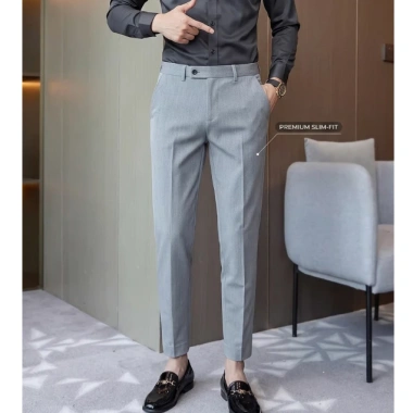 Quần âu nam Hàn Quốc RBD slimfit ống côn đen, vải chống nhăn, giá 389k 2