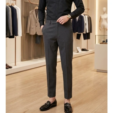 Quần âu nam Hàn Quốc RBD slimfit ống côn đen, vải chống nhăn, giá 389k 3