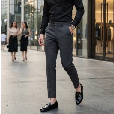 Quần âu nam Hàn Quốc RBD slimfit ống côn đen, vải chống nhăn, giá 389k 9