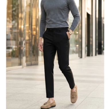 Quần âu nam Hàn Quốc RBD slimfit ống côn đen, vải chống nhăn, giá 389k 10