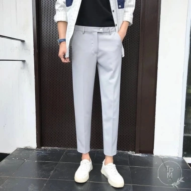 Quần âu nam Hàn Quốc slimfit đen ống côn, vải chống nhăn không bai xù cao cấp - mẫu 2.026