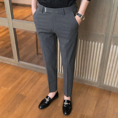 Quần âu nam Luxury Hàn Quốc cao cấp, ôm công sở trẻ, cạp cao ống đứng, vải chéo co giãn, bigsize - Giá 350.000₫