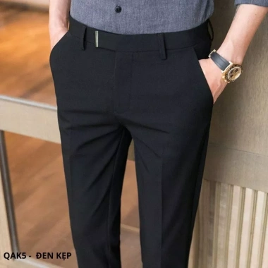 Quần âu nam Luxury Hàn Quốc cao cấp, ôm công sở trẻ, cạp cao ống đứng, vải chéo co giãn, bigsize - Giá 350.000₫