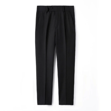 Quần Âu Nam Ống Đứng Đen Cáp Chun Slim Fit, Vải Cotton Hàn Cao Cấp - 339.000₫