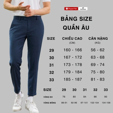Quần âu nam Premium Torano slimfit trơn cạp lót logo Giá chỉ 650.000đ