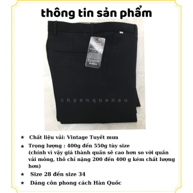 Quần Âu Nam PRESENT chất liệu Tuyết Hàn cao cấp, thiết kế trơn basic slimfit 5