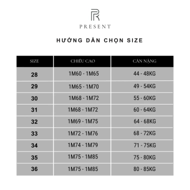 Quần Âu Nam PRESENT chất liệu Tuyết Hàn cao cấp, thiết kế trơn basic slimfit 9