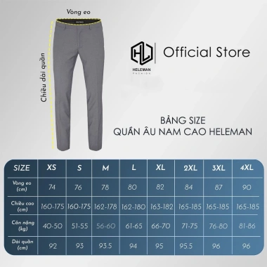 Quần âu nam Sidetab cạp cao đai chỉnh eo, quần tây Hàn Quốc ống côn công sở QA6M1 HELEMAN 199k giảm giá 9
