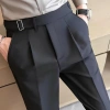 Quần âu nam Sidetab cạp cao đai chỉnh eo, quần tây Hàn Quốc ống côn công sở QA6M1 HELEMAN 199k giảm giá 10
