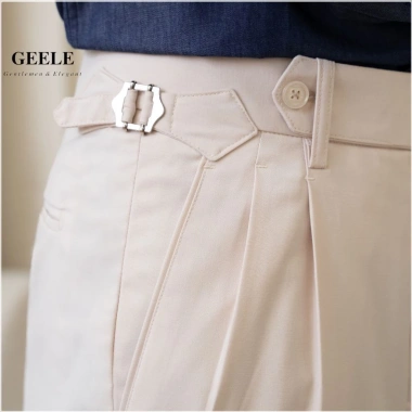 Quần âu nam Sidetab cạp cao Regular, vải rayon tự nhiên, thoáng mát - Geele 379.500đ 3