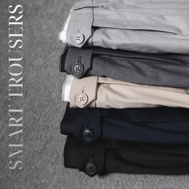 Quần âu nam SMART TORANO slimfit cạp chun túi chéo thêu logo - Giá 649.000₫