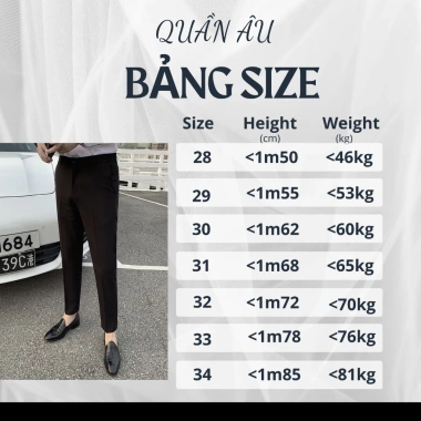 Quần âu nam thiết kế ông côn trẻ, vải tuyết mưa không xù không bai, ống côn chuẩn form, chỉ 149k 7