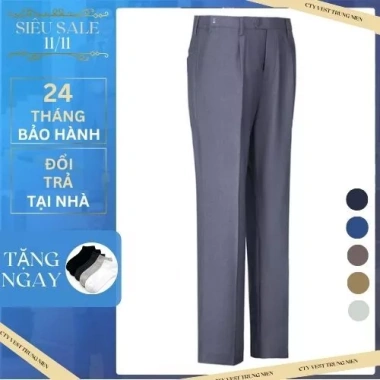 Quần âu nam trung niên chất liệu tuýt si cao cấp nhập khẩu Ấn Độ - Giá chỉ 268.000₫
