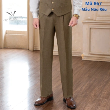 Quần âu nam trung tuổi dáng xuông cạp chun vải tuýt si - Giá chỉ 350.000 VND 7 Quần âu nam trung tuổi dáng xuông cạp chun vải tuýt si - Giá chỉ 350.000 VND 7