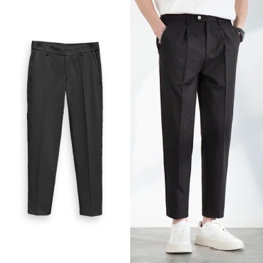 Quần âu nam WoO đai chun vải tuyết Hàn ống suông công sở Hàn Quốc 138.000₫