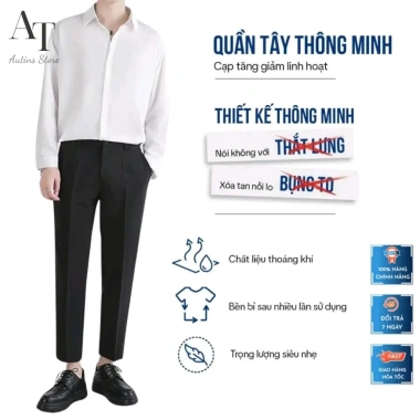 Quần Âu Nam Xuân Vũ Clothing - Quần Tây Sidetab Lưng Cao Dáng Baggy, Cạp Đai Chỉnh Eo, Giá Ưu Đãi 179.000₫ 3 Quần Âu Nam Xuân Vũ Clothing - Quần Tây Sidetab Lưng Cao Dáng Baggy, Cạp Đai Chỉnh Eo, Giá Ưu Đãi 179.000₫ 3