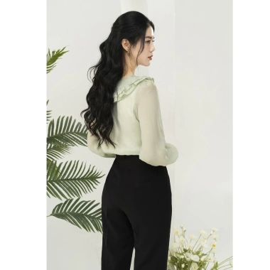 Quần âu nữ baggy cạp cao ống đứng chuẩn phom LAVENDER gumac thái hòa giá 168k 3