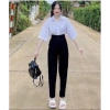 Quần Baggy Cạp Cao 2 Cúc Đen Lưng Cao Đi Học Công Sở - Giá 145k Giảm PQM STORE 2