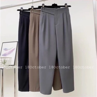 Quần Baggy Cạp Cao 2 Cúc Lệch Lưng Chun Siêu Đẹp - Giá chỉ 109.000 VND