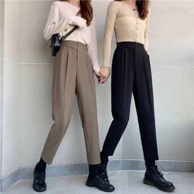 Quần Baggy Cạp Cao 2 Cúc Lệch Lưng Chun Siêu Đẹp - Giá chỉ 109.000 VND 5 Quần Baggy Cạp Cao 2 Cúc Lệch Lưng Chun Siêu Đẹp - Giá chỉ 109.000 VND 5